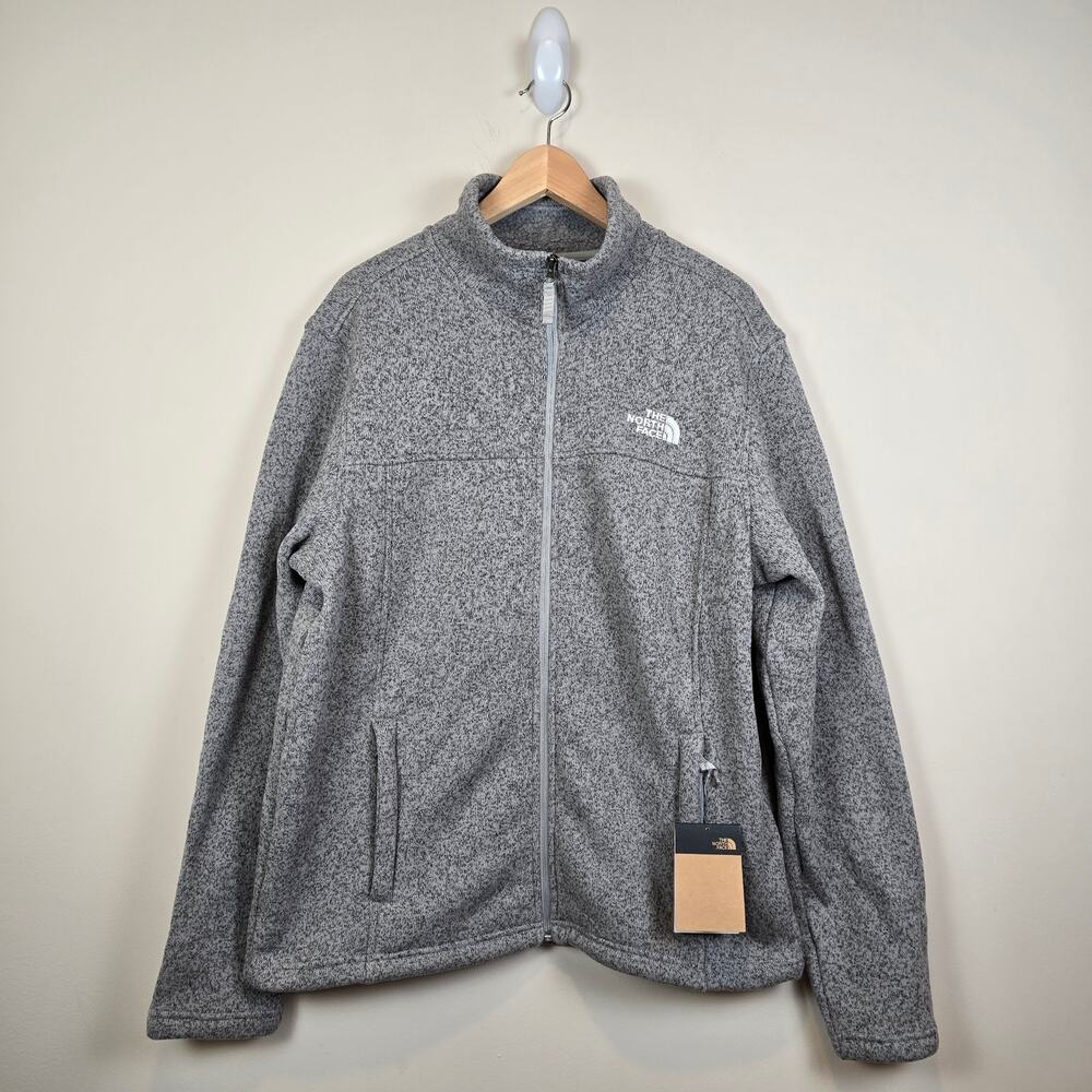 The North Face Mens Size L Tsillan Full Zip Jacket Meld Grey Heather Fleece Knit